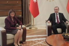 13 April 2015 National Assembly Speaker Maja Gojkovic and Turkish President Recep Tayyip Erdoğan 